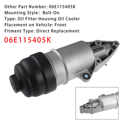 Audi A4 2005-2009 Engine Oil Cooler Oil Filter Assembly 06E115405K