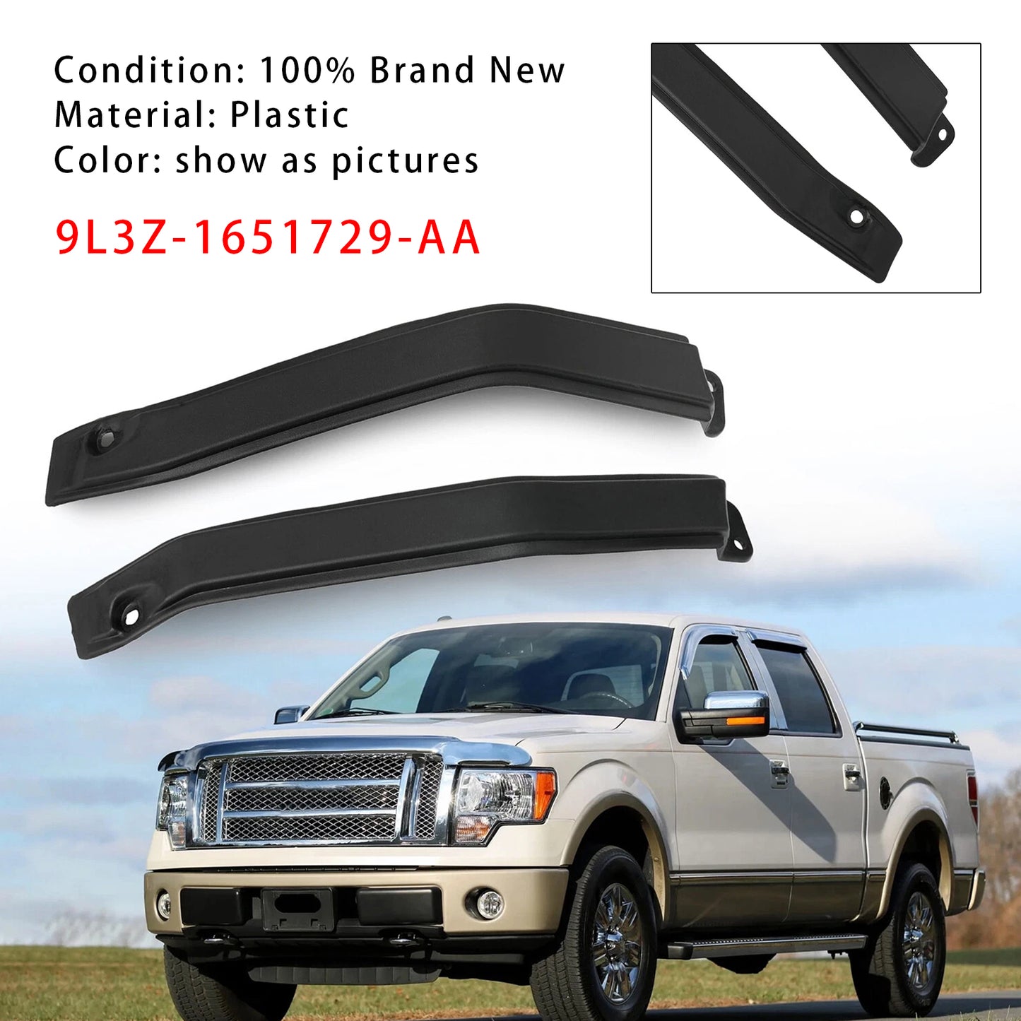 Ford F150 2009-2014 Exterior Cab Corner Roof Moldings RH+LH 9L3Z-1651729-AA