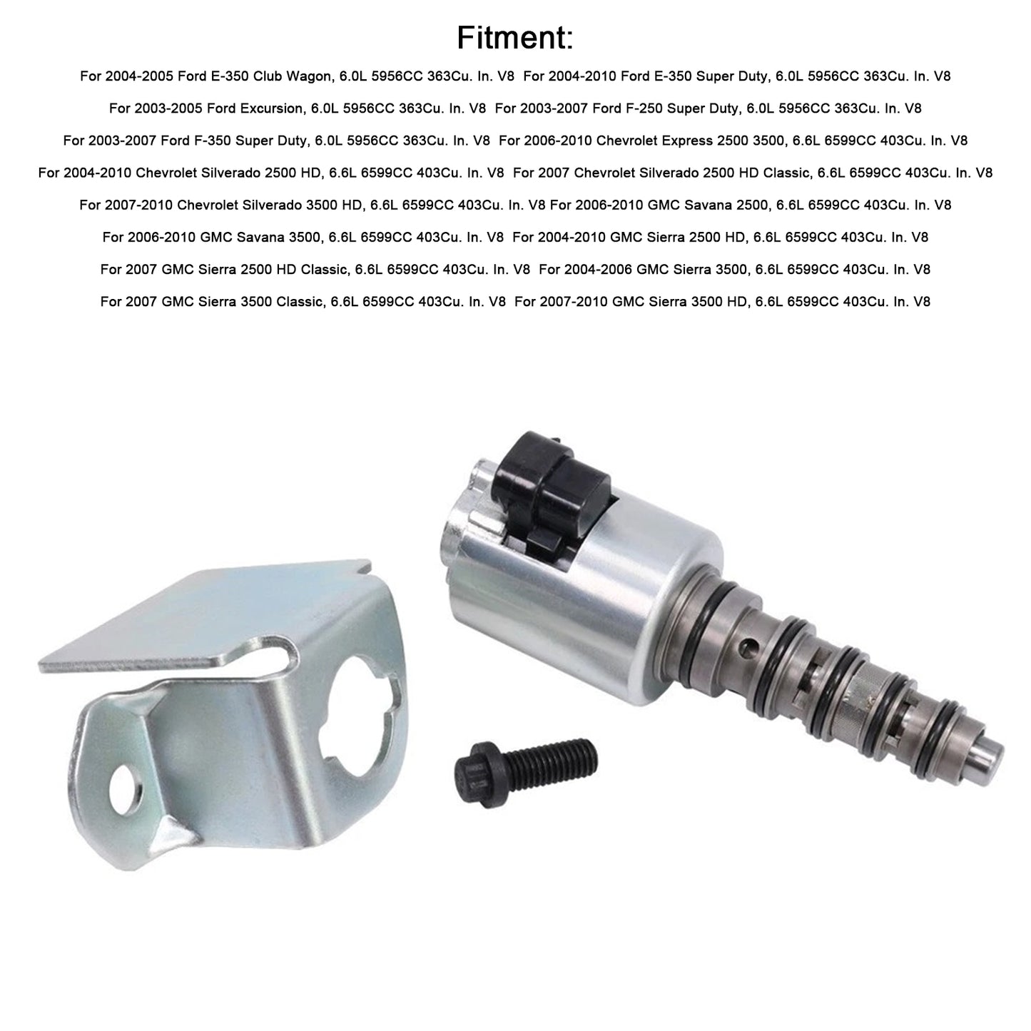 Ford F250 2004-10 6.0L Oil Control Valve Timing VVT Solenoid 3C3Z-6F089-AA