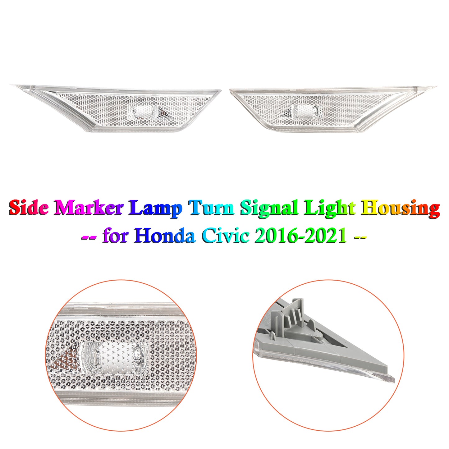 2016-2021 Honda Civic Side Marker Lamp Turn Signal Light Housing for Honda Civic 2016-2021