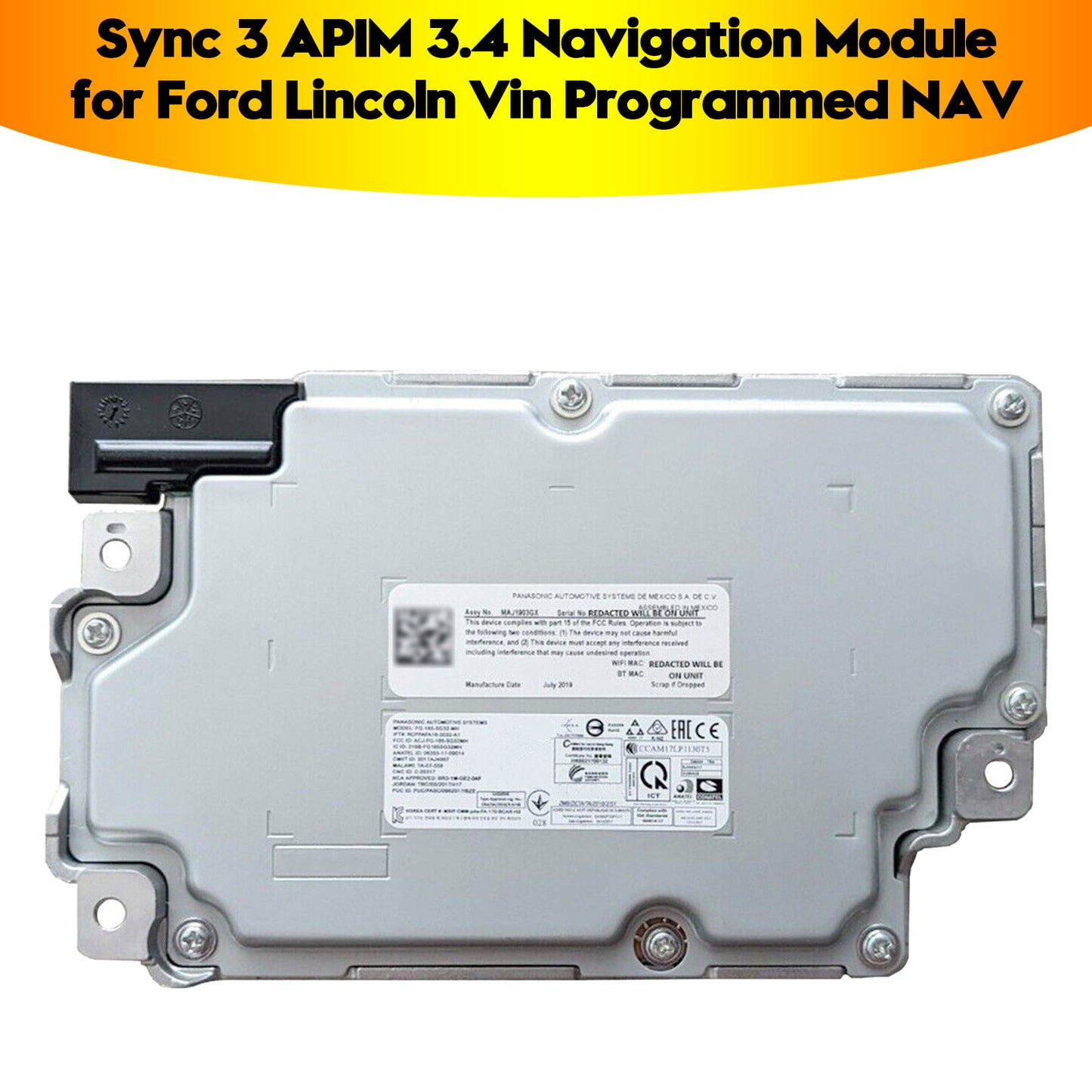 Sync 3 APIM 3.4 Navigation Module for Ford Lincoln Vin Programmed NAV