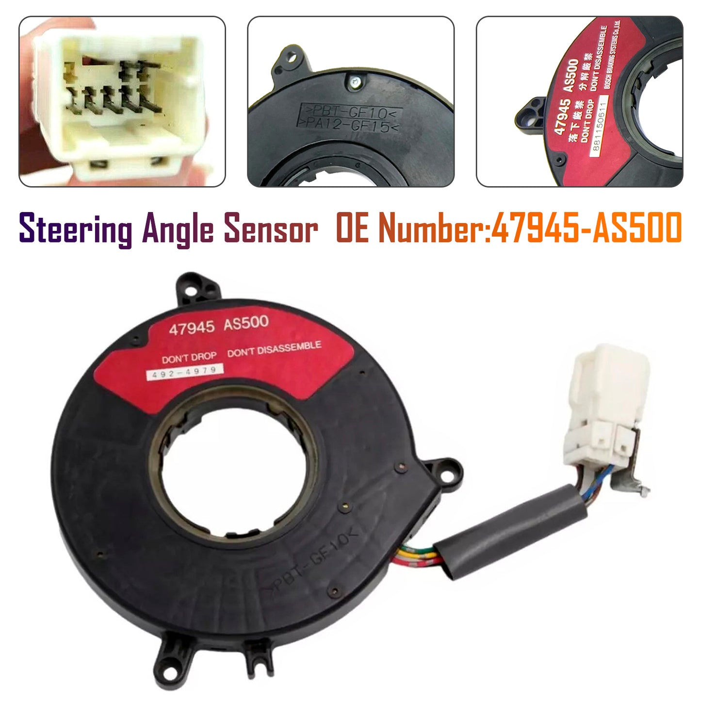 47945-AS500 Steering Angle Sensor For Nissan Frontier 03-17 Infiniti 2002-2010