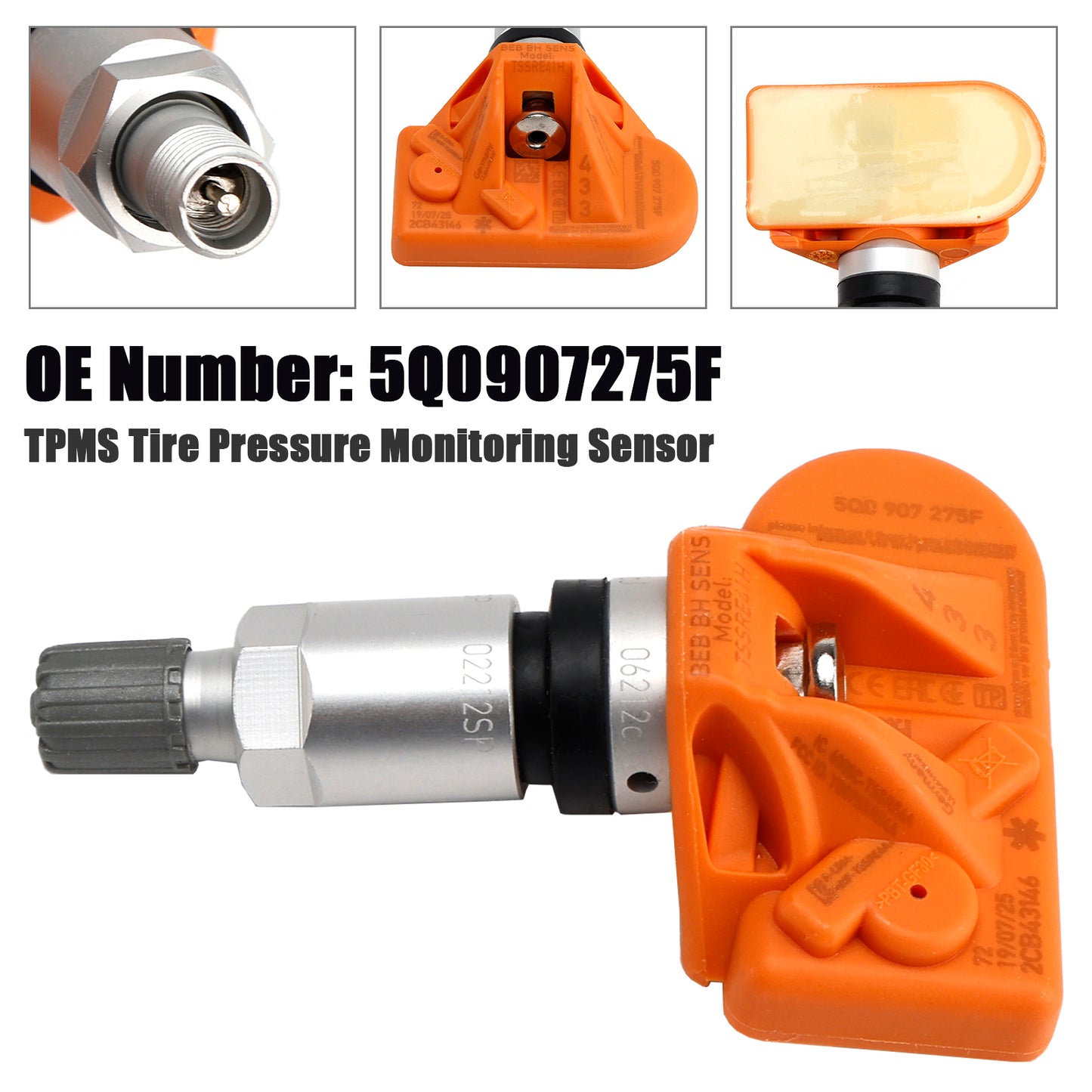 Audi VW Porsche Skoda 9A790727502 TPMS Tire Pressure Monitoring Sensor 5Q0907275F
