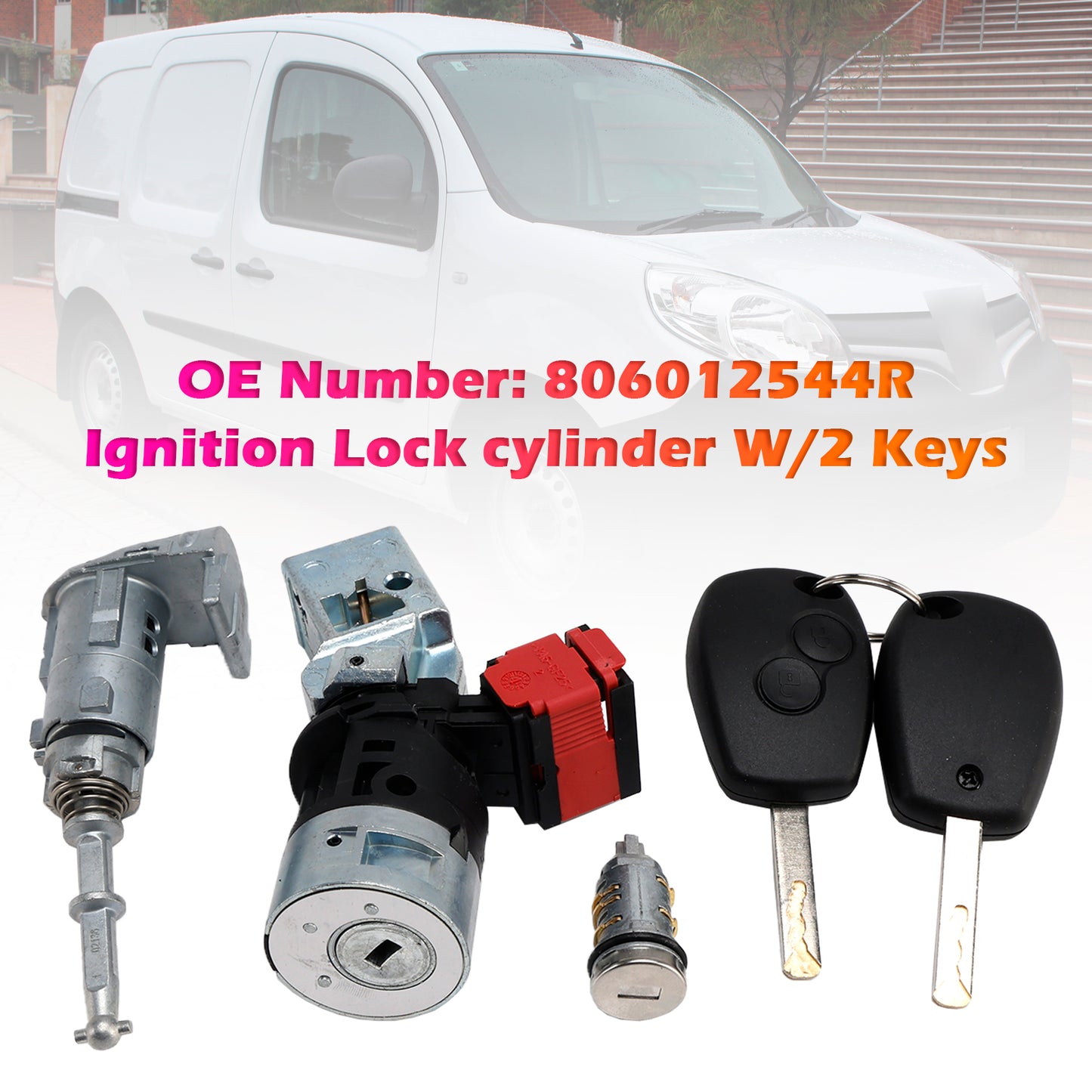 Renault Kangoo II Master III Ignition Lock cylinder W/2 Keys 806012544R
