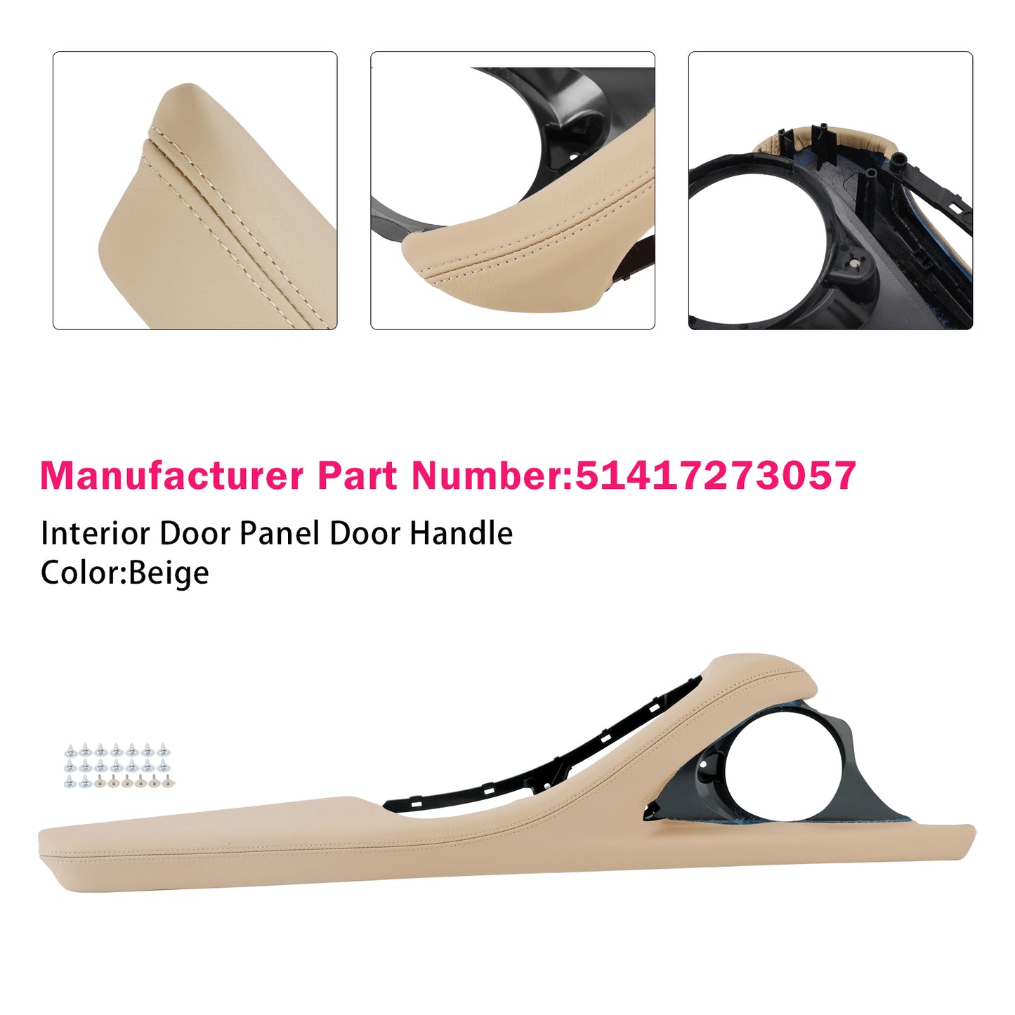 BMW 5 Series F11 F10 F18 2010-2016 Interior Door Panel Door Handle Beige