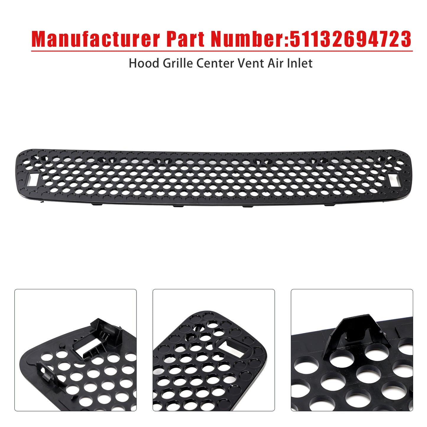 BMW E46 M3 2001-2006 Hood Grille Center Vent Air Inlet 51132694723