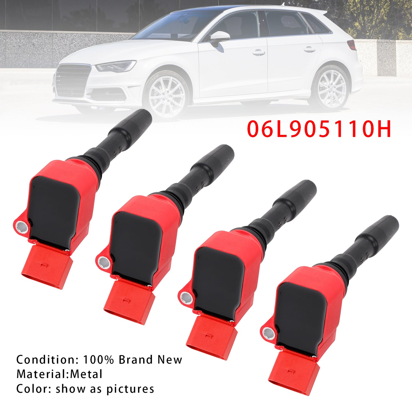 VW Jetta Beetle Passat Golf 1.8 & 2.0 2015-2023 4PCS Ignition Coil 06L905110H