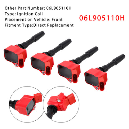 VW Jetta Beetle Passat Golf 1.8 & 2.0 2015-2023 4PCS Ignition Coil 06L905110H