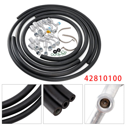 42810100 A/C Hose & Fitting Kit  Includes Band Clamps & Grommets For Custom Air Conditioning Lines, Straight & 90Degree Fittings O-Rings,AN6/AN8/AN10 Hoses