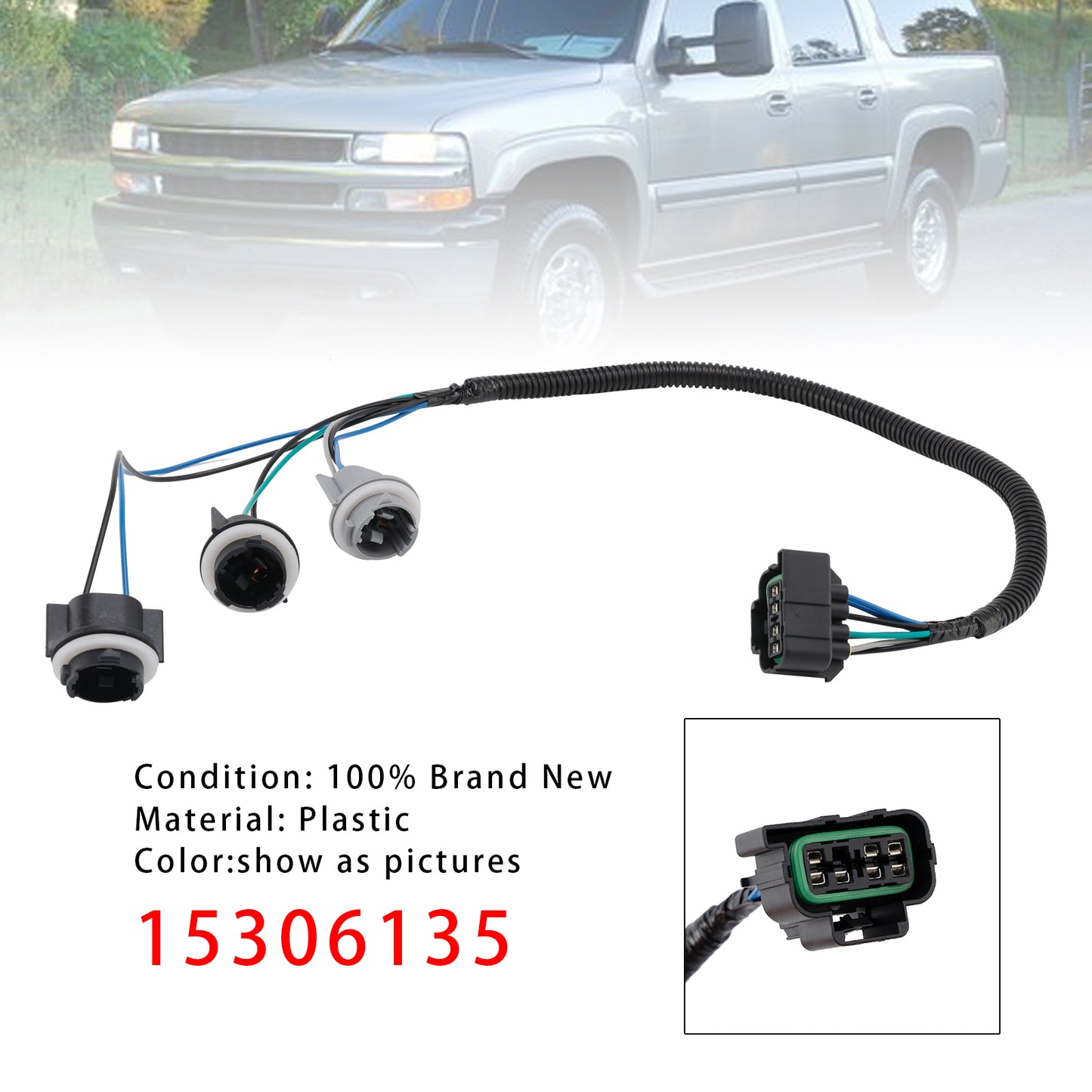 2000-2006 Suburban 1500 2500 Tahoe Yukon XL 1500 2500 15306135 Rear Left Tail Light Wiring Harness
