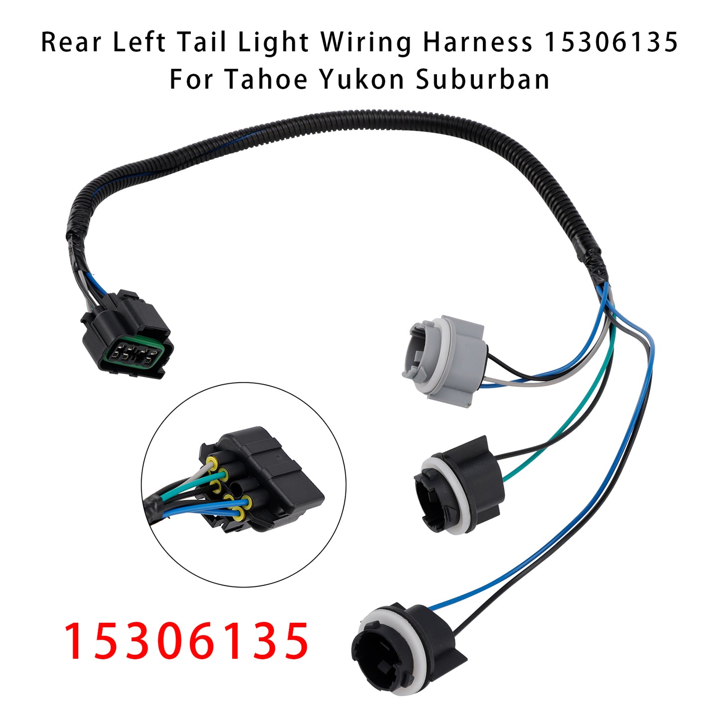 2000-2006 Suburban 1500 2500 Tahoe Yukon XL 1500 2500 15306135 Rear Left Tail Light Wiring Harness