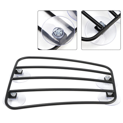 Classic Style Motorcycle Black Universal Parcel Tank Rack Carrier w/Suction Cups