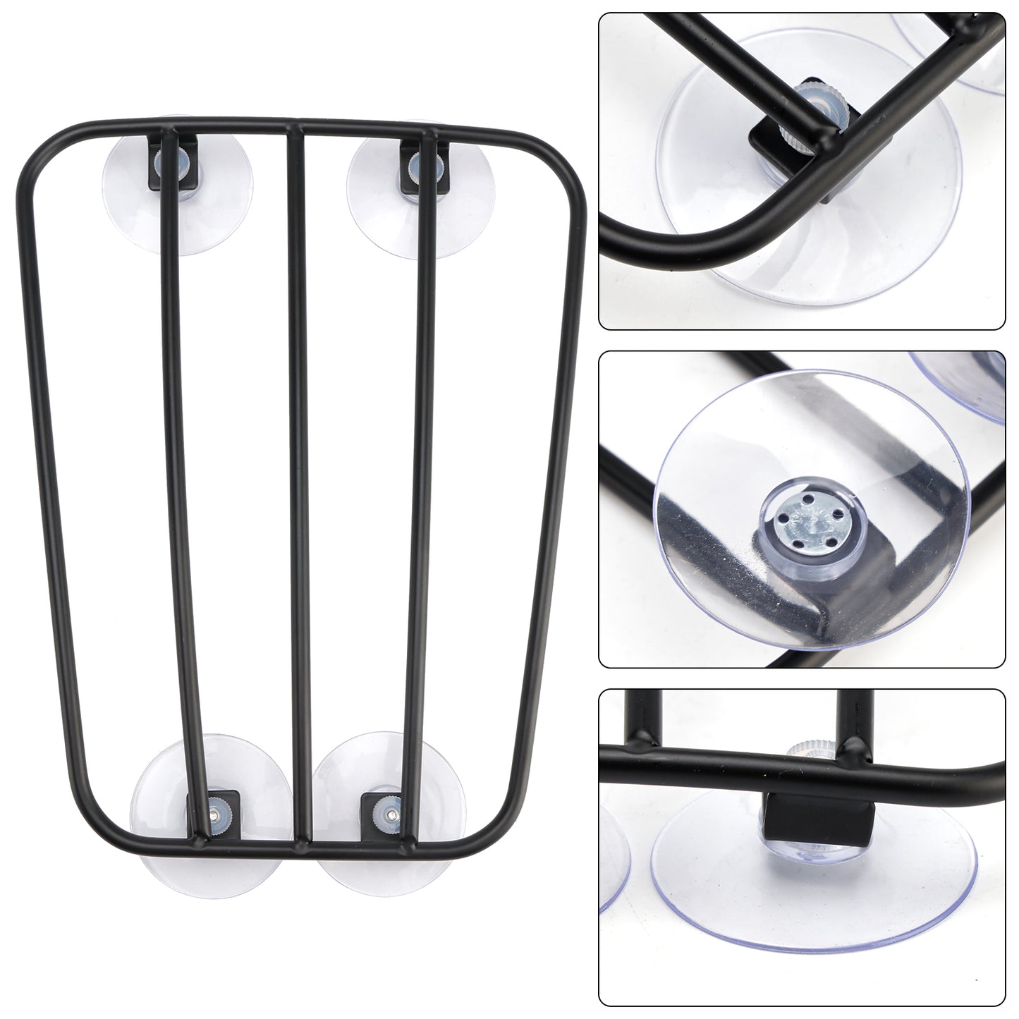 Classic Style Motorcycle Black Universal Parcel Tank Rack Carrier w/Suction Cups
