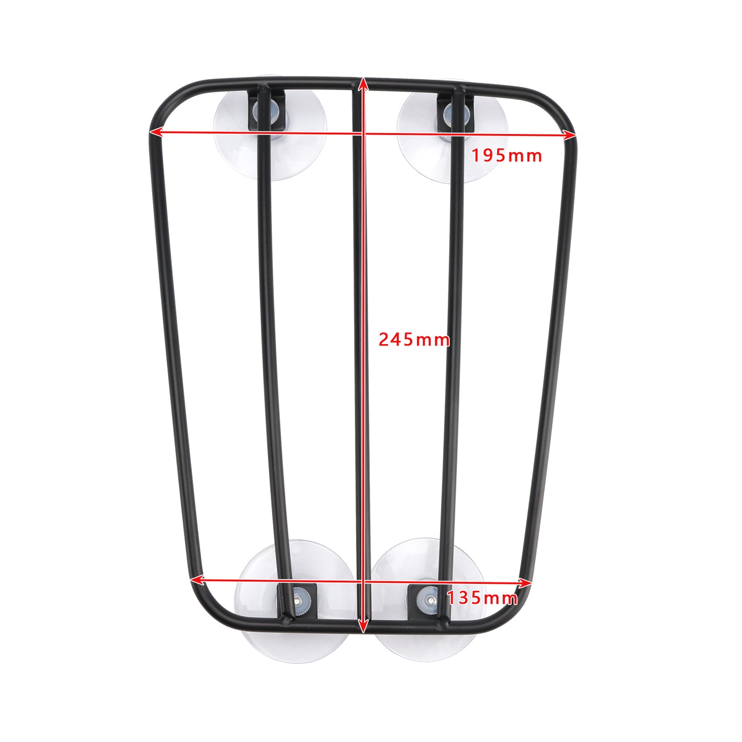 Classic Style Motorcycle Black Universal Parcel Tank Rack Carrier w/Suction Cups