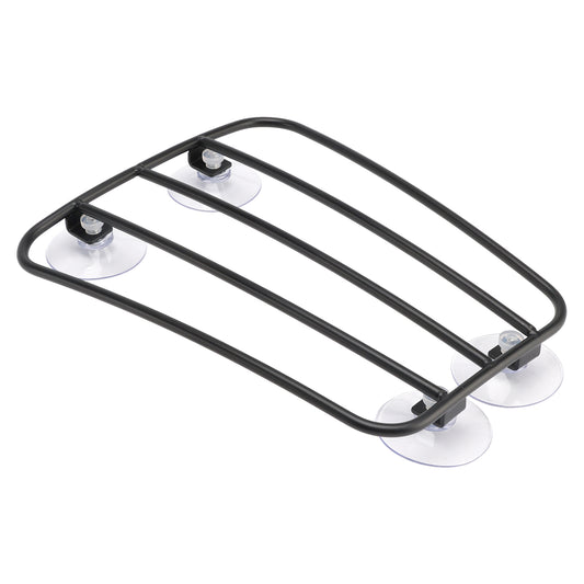Classic Style Motorcycle Black Universal Parcel Tank Rack Carrier w/Suction Cups