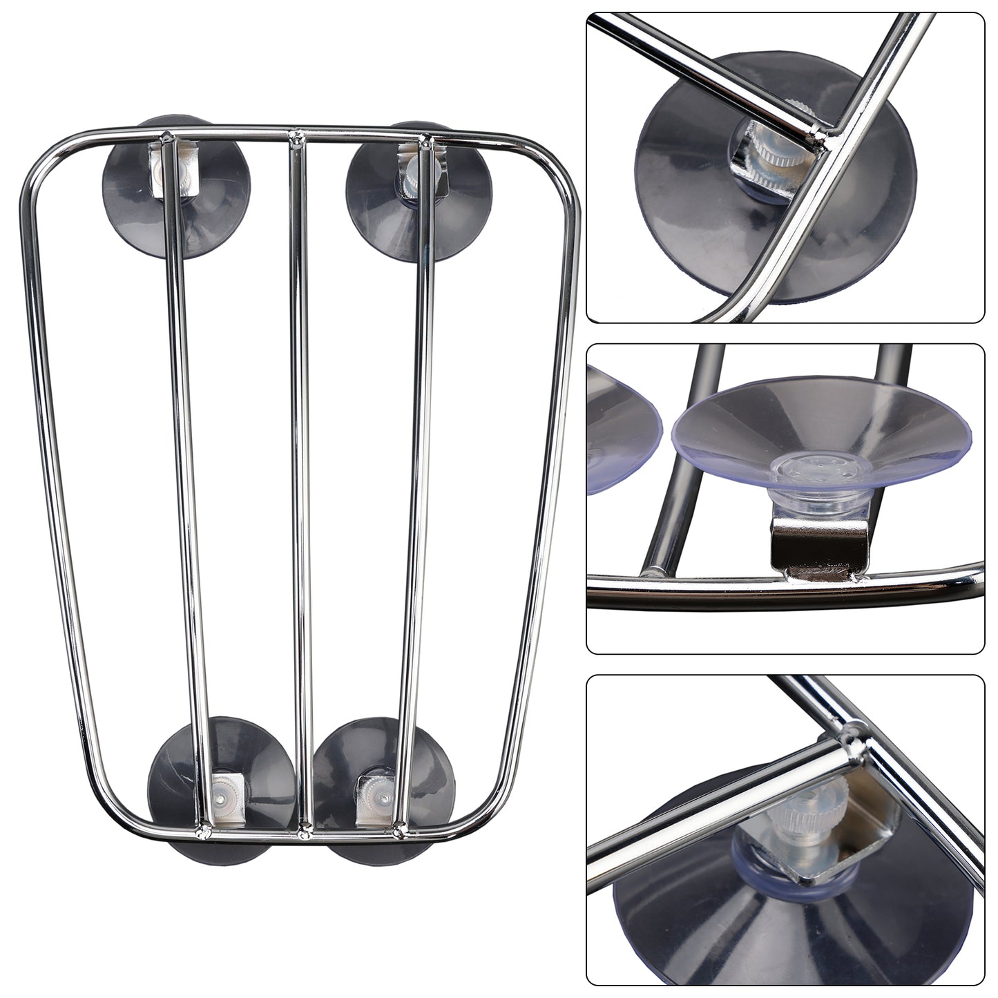 Universal Parcel Tank Rack Polished Carrier w/Suction Cups For Bobber Cafe Racer