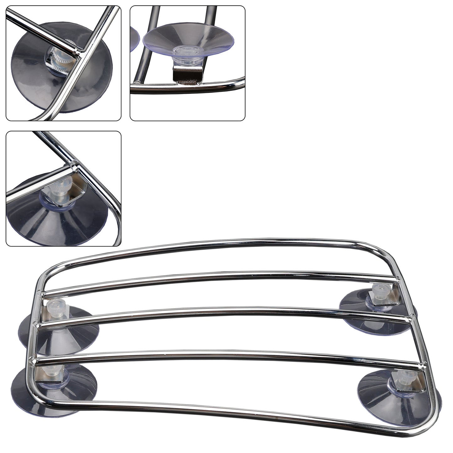 Universal Parcel Tank Rack Polished Carrier w/Suction Cups For Bobber Cafe Racer