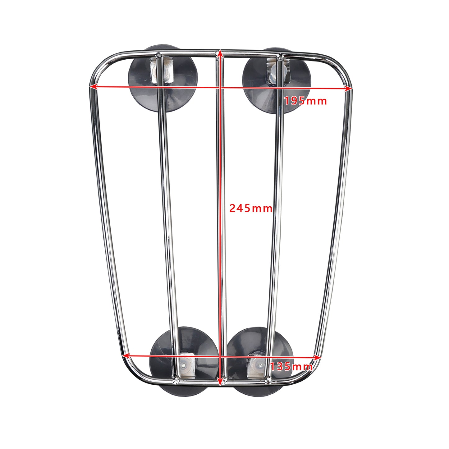 Universal Parcel Tank Rack Polished Carrier w/Suction Cups For Bobber Cafe Racer