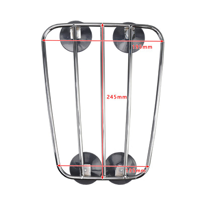 Universal Parcel Tank Rack Polished Carrier w/Suction Cups For Bobber Cafe Racer