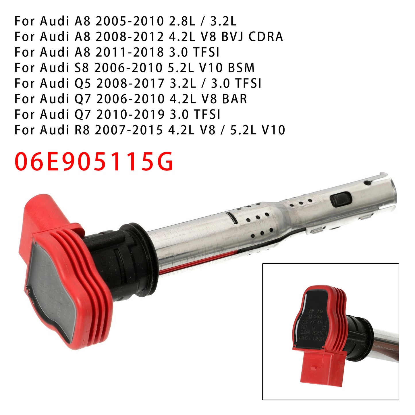 2012-2018 Audi A6 (C7) 2.8L FSI 3.0 TFSI 06E905115G Ignition Coil