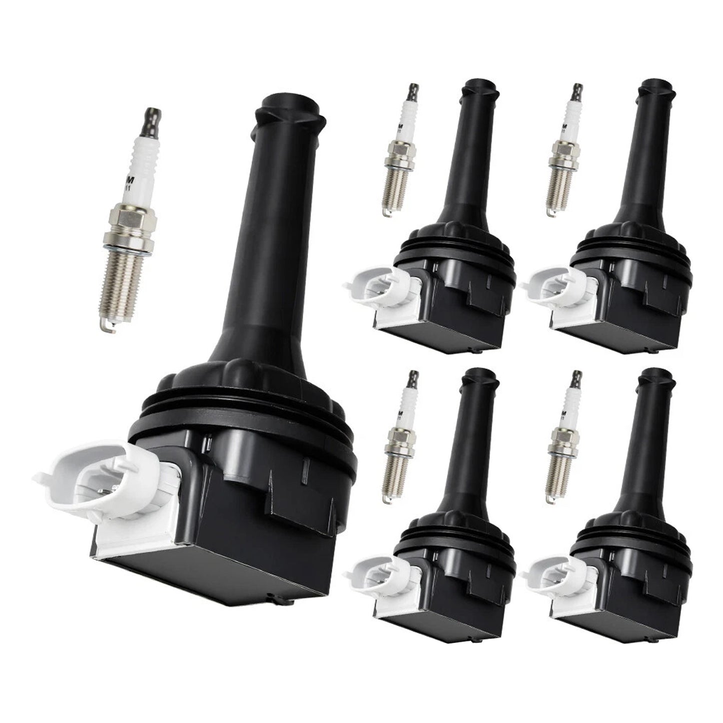 2010-2011 Volvo V50 T5 R-Design Wagon 4-Door UF517+ 5x Ignition Coil Pack Spark Plugs