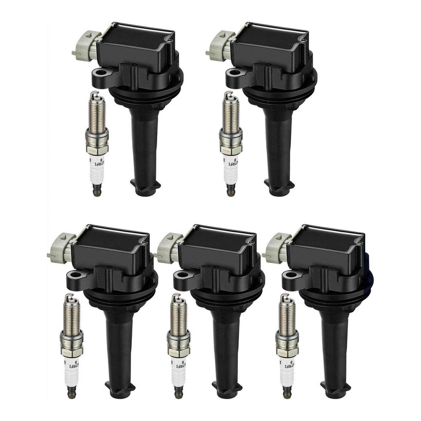 2010-2011 Volvo V50 T5 R-Design Wagon 4-Door UF517+ 5x Ignition Coil Pack Spark Plugs