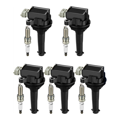 2010-2011 Volvo V50 T5 R-Design Wagon 4-Door UF517+ 5x Ignition Coil Pack Spark Plugs