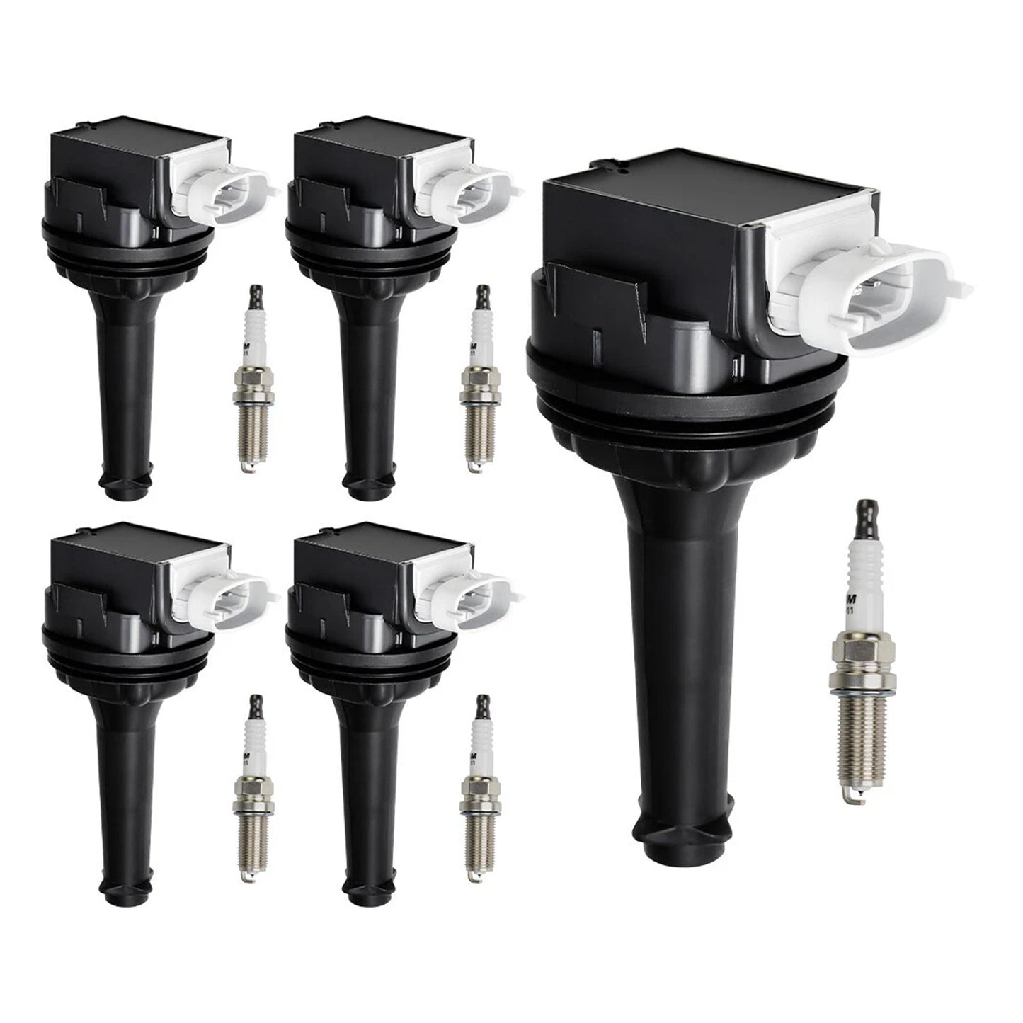 2010-2011 Volvo V50 T5 R-Design Wagon 4-Door UF517+ 5x Ignition Coil Pack Spark Plugs