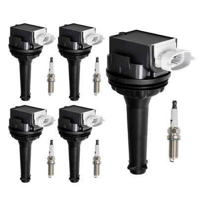 2010-2011 Volvo V50 T5 R-Design Wagon 4-Door UF517+ 5x Ignition Coil Pack Spark Plugs
