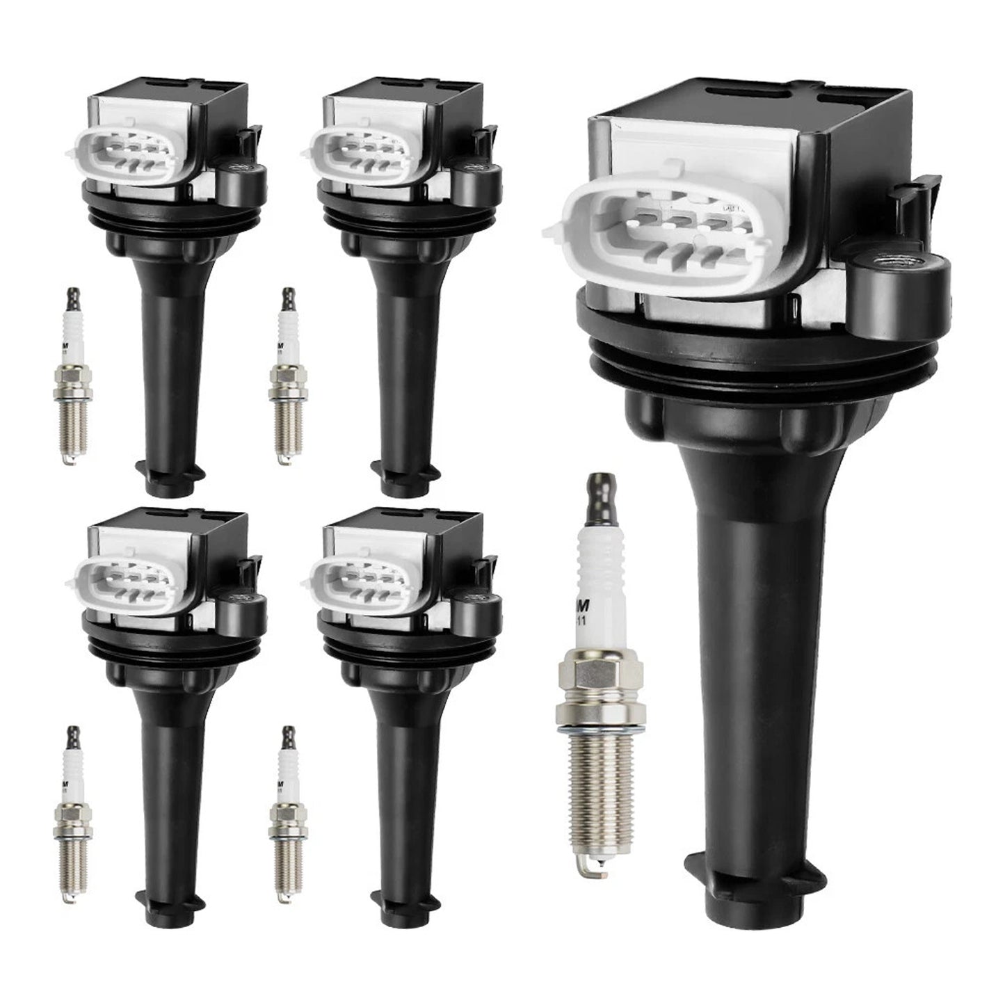 2010-2011 Volvo V50 T5 R-Design Wagon 4-Door UF517+ 5x Ignition Coil Pack Spark Plugs