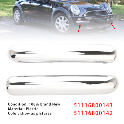 2001.06 - 2004 Mini Copper One Cabrio R50 51116800143 Pair Front Bumper Chrome Trim Set