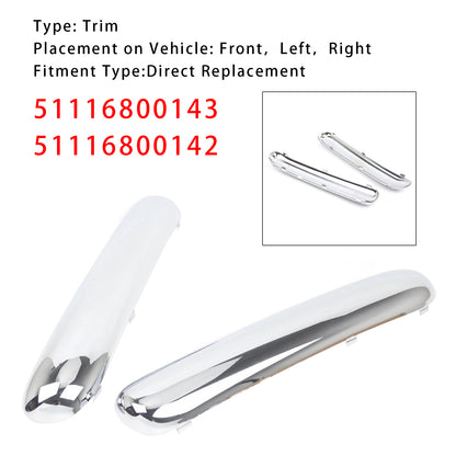 2001.06 - 2004 Mini Copper One Cabrio R50 51116800143 Pair Front Bumper Chrome Trim Set