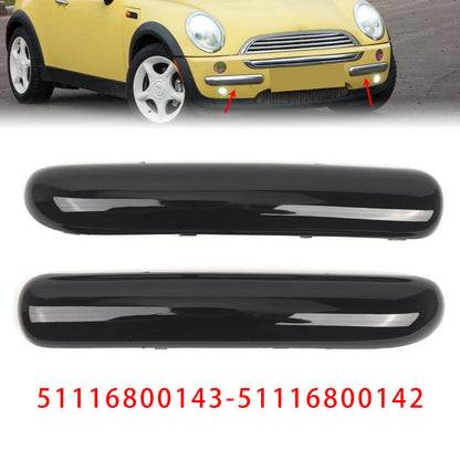 Mini Copper One Cabrio R50 2001.06 - 2004 Glossy Black 51116800143 Pair Front Bumper Trim Set
