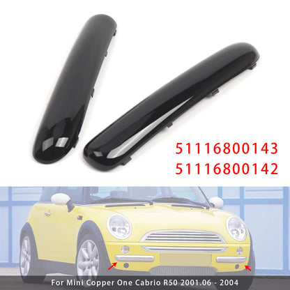 Mini Copper One Cabrio R50 2001.06 - 2004 Glossy Black 51116800143 Pair Front Bumper Trim Set