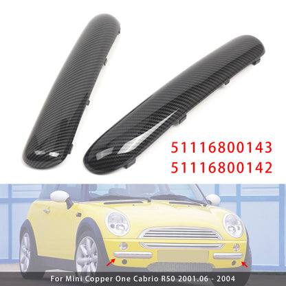 Carbon Fibre Pair Front Bumper Trim Set 2001-2004 Mini One Cooper R50/R52/R53