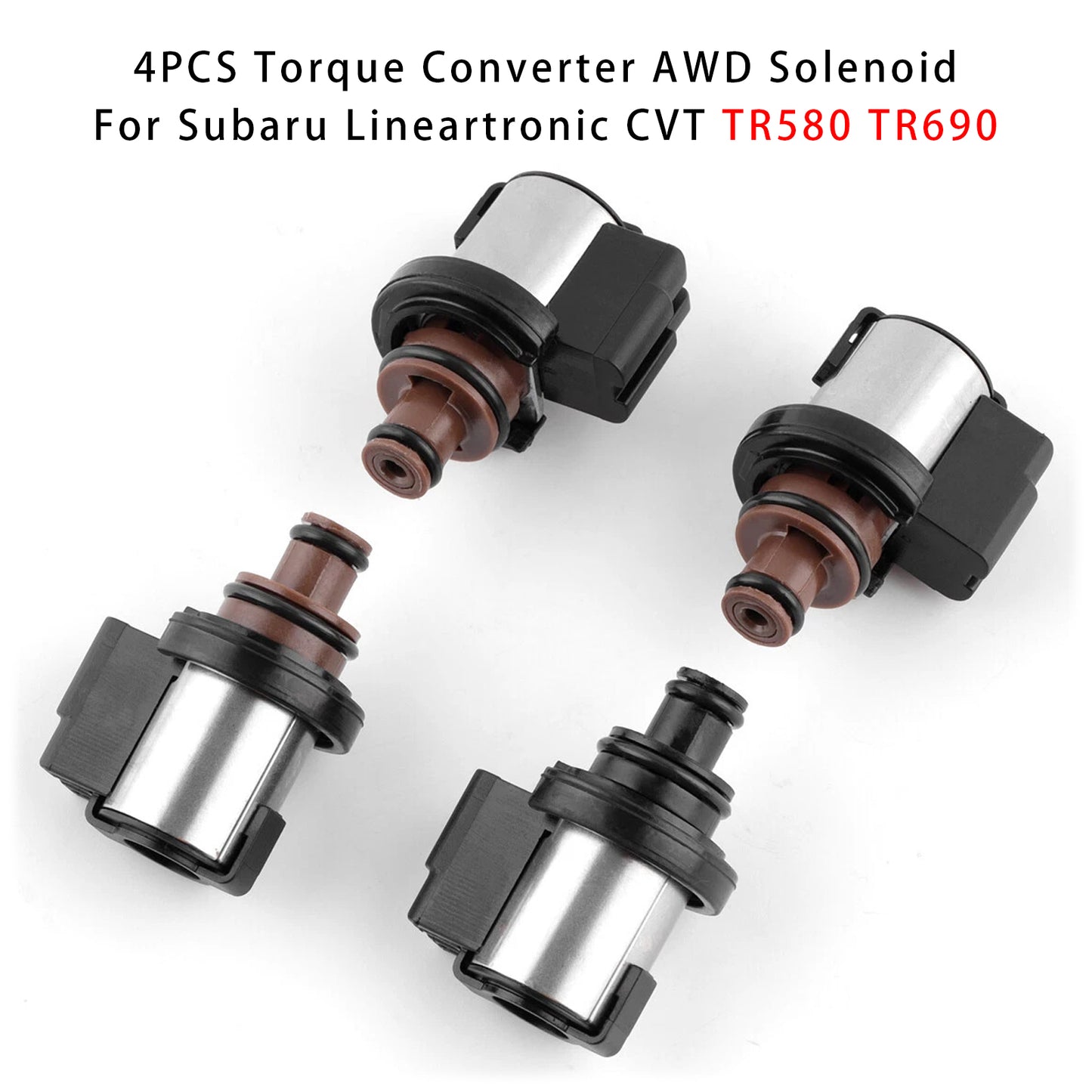 Subaru Crosstrek Forester Legacy Outback Impreza with CVT TR580 / TR690 Transmission 31706AA030 4PCS Torque Converter AWD Solenoid