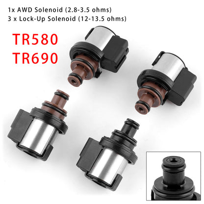 Subaru Crosstrek Forester Legacy Outback Impreza with CVT TR580 / TR690 Transmission 31706AA030 4PCS Torque Converter AWD Solenoid