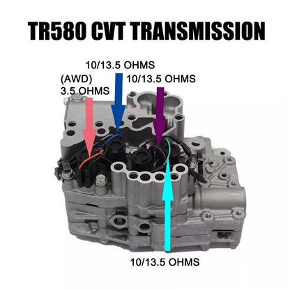 Subaru Crosstrek Forester Legacy Outback Impreza with CVT TR580 / TR690 Transmission 31706AA030 4PCS Torque Converter AWD Solenoid