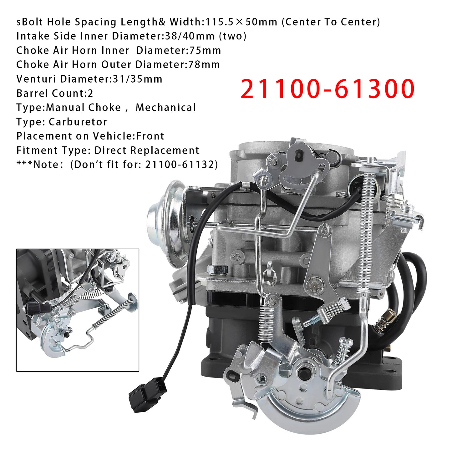 Carburetor Carb 1984-1992 Toyota 3F Land Cruiser FJ62 FJ70 FJ73 21100-61300