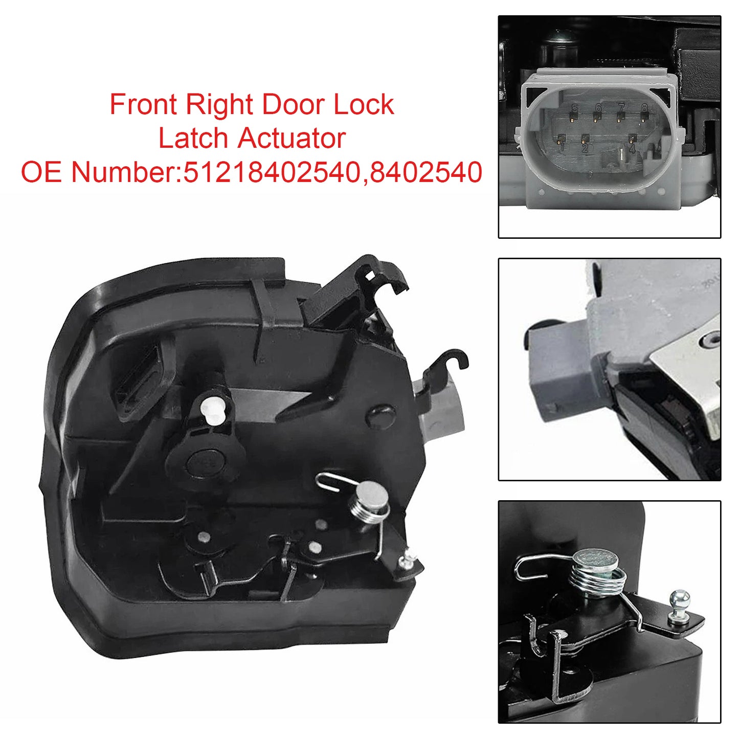 2000/01-2003/09 BMW X5 E53 4.4i 4398 ccm 210 KW 286 PS 51218402540 8402540 Front Right Door Lock Latch Catch Actuator