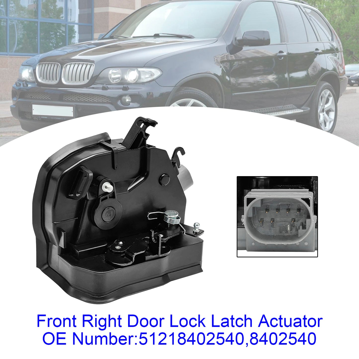 2000/01-2003/09 BMW X5 E53 4.4i 4398 ccm 210 KW 286 PS 51218402540 8402540 Front Right Door Lock Latch Catch Actuator