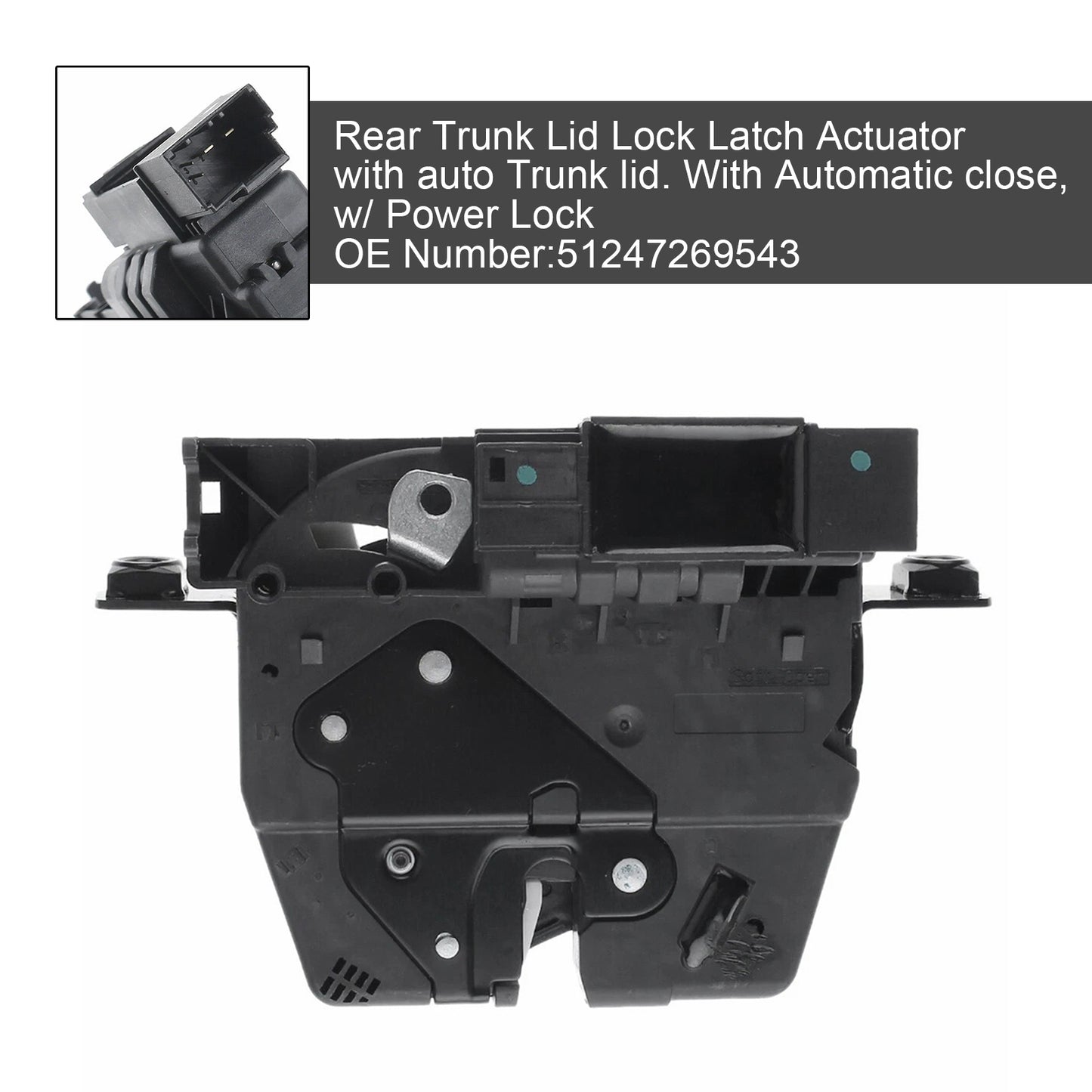 2011-2015 BMW 528i F10 51247269543 Rear Trunk Lid Lock Latch Actuator
