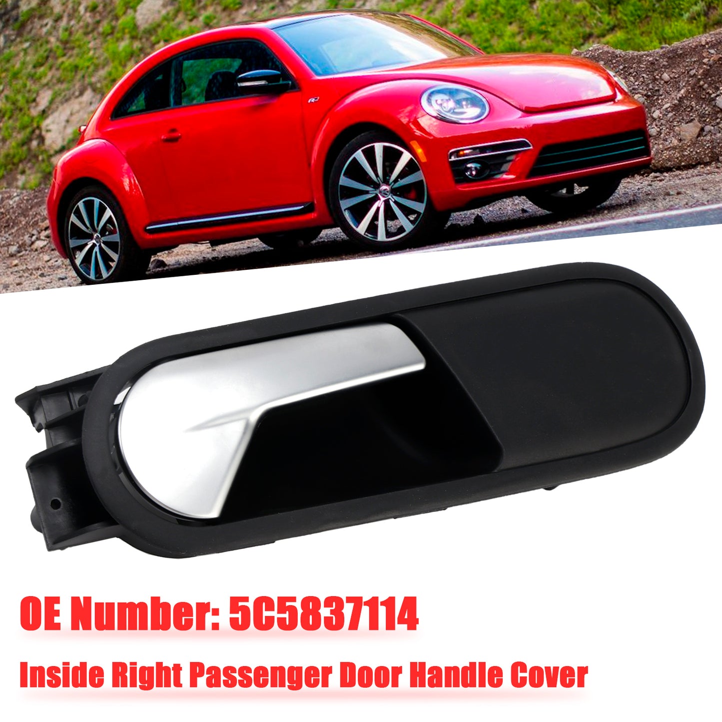Inside Right Passenger Door Handle Cover 2012-2014 VW Beetle 5C5837114
