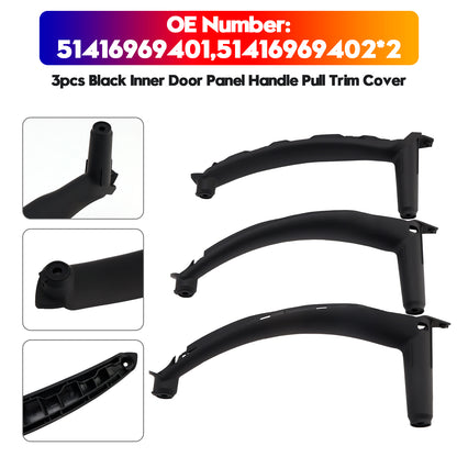 2008-2014 E71 E72 X6 SAV 51416969401 3pcs Black Inner Door Panel Handle Pull Trim Cover
