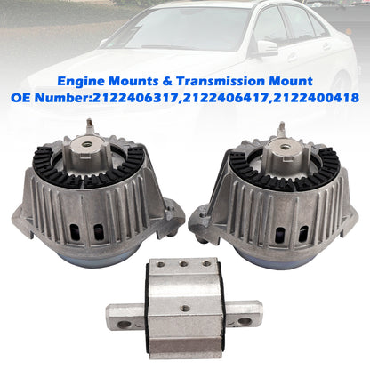 2009-2016 Mercedes-Benz E-Class S212 2122406317 3x Engine Mounts& Transmission Mount