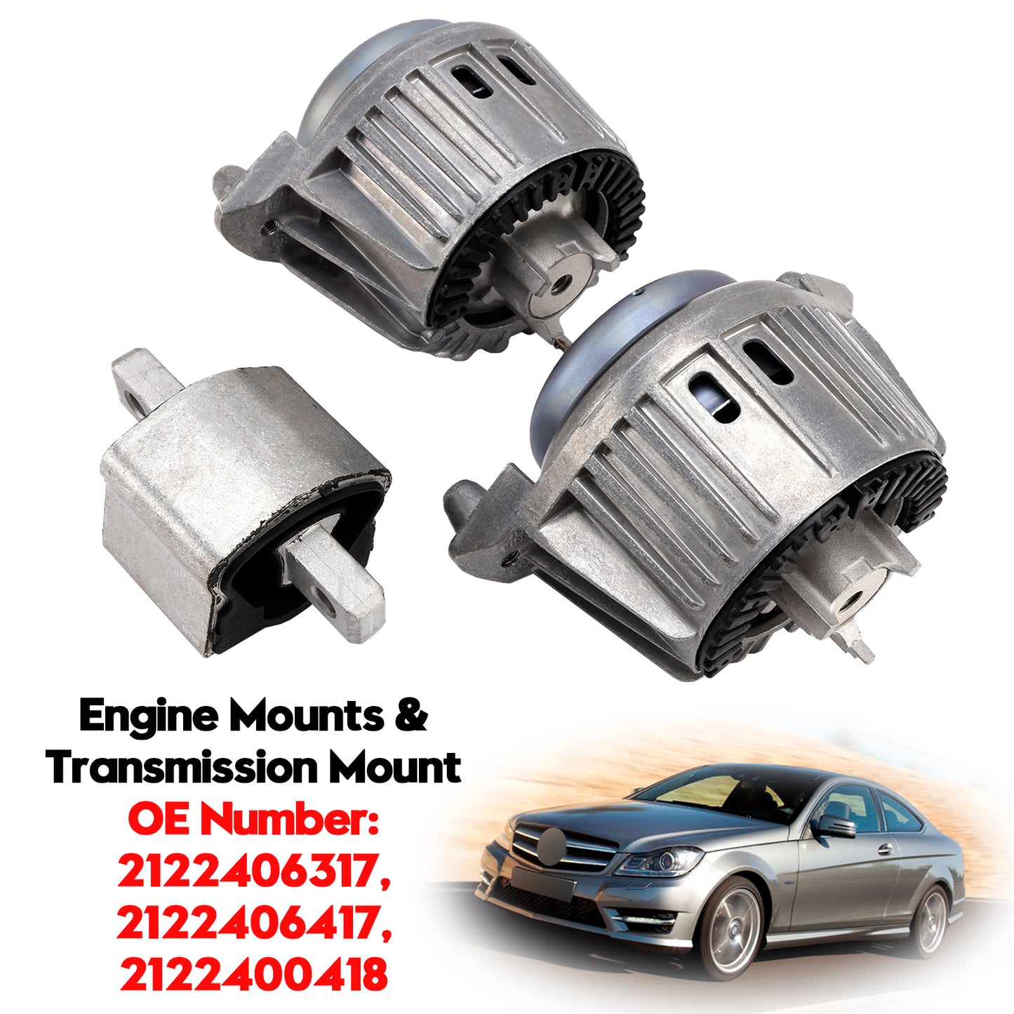 2009-2016 Mercedes-Benz E-Class S212 2122406317 3x Engine Mounts& Transmission Mount