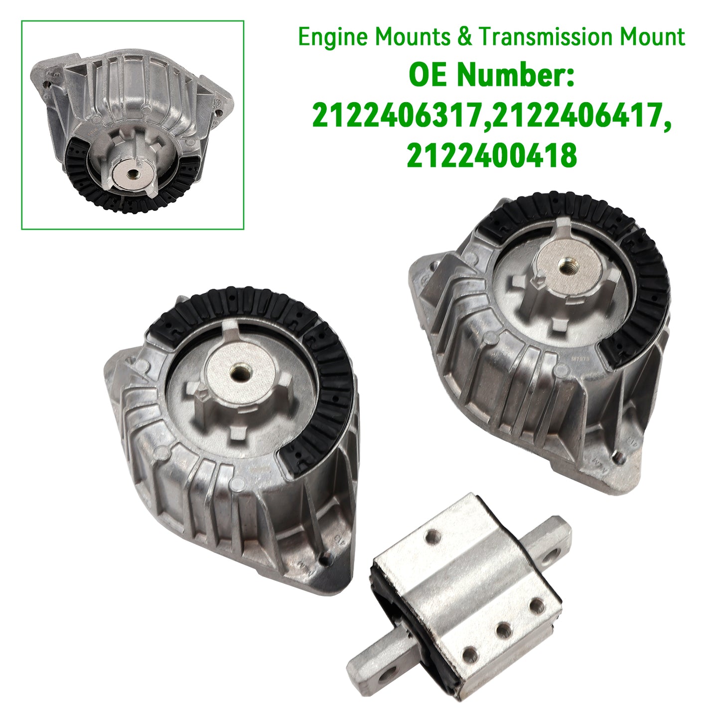 2009-2016 Mercedes-Benz E-Class S212 2122406317 3x Engine Mounts& Transmission Mount