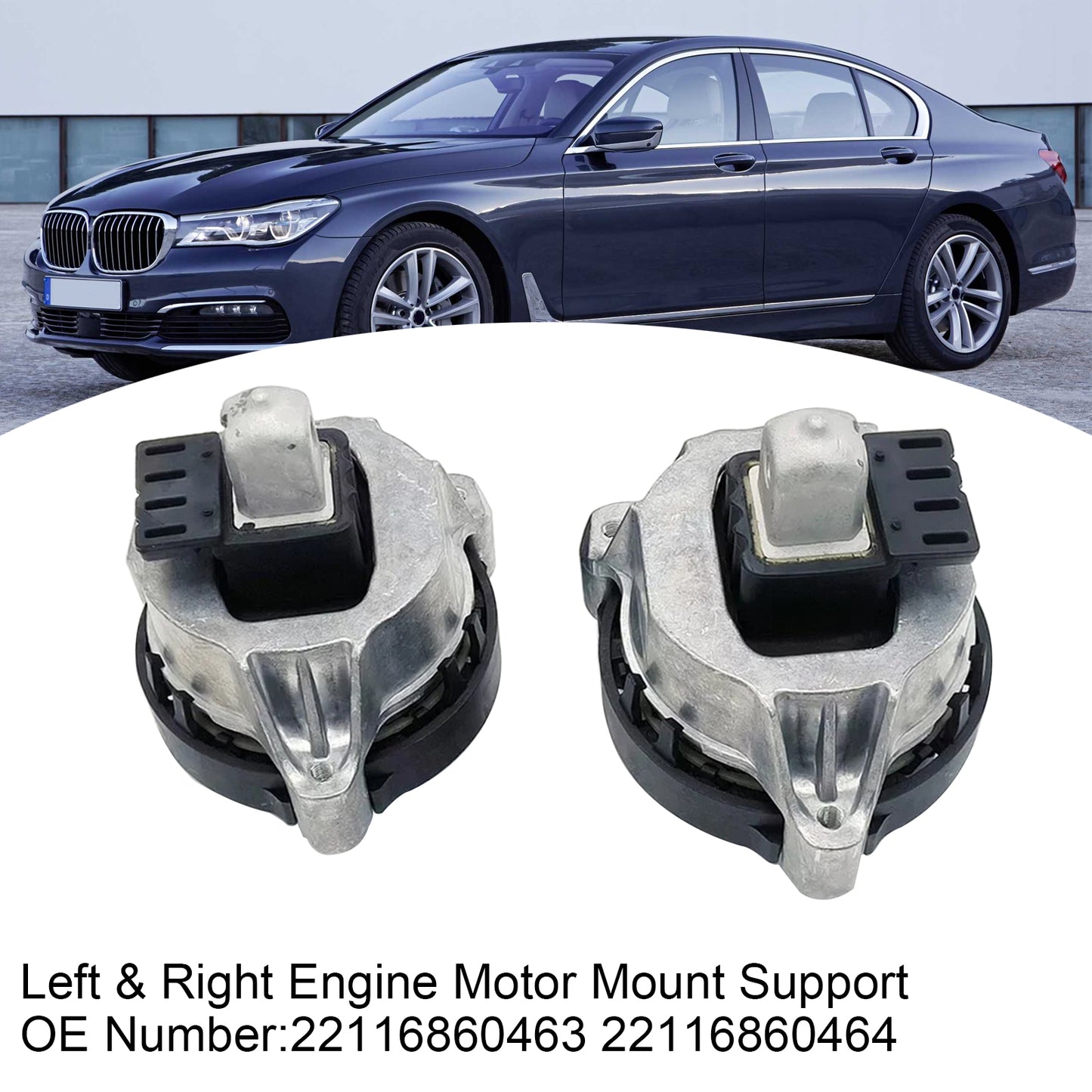 2016 BMW 7 Series 740Li 22116860463 Left & Right Engine Motor Mount Support