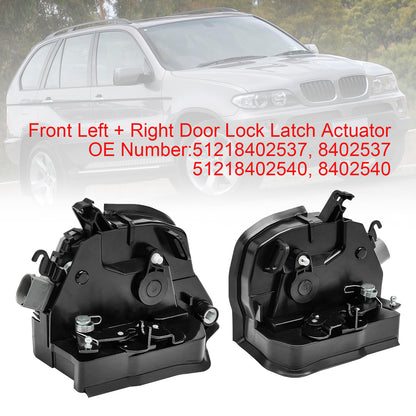 2003/10-2006/09 BMW X5 E53 3.0d 2993 ccm 160 KW 218 PS 51218402537/540 Pair Front Door Lock Latch Catch Actuator