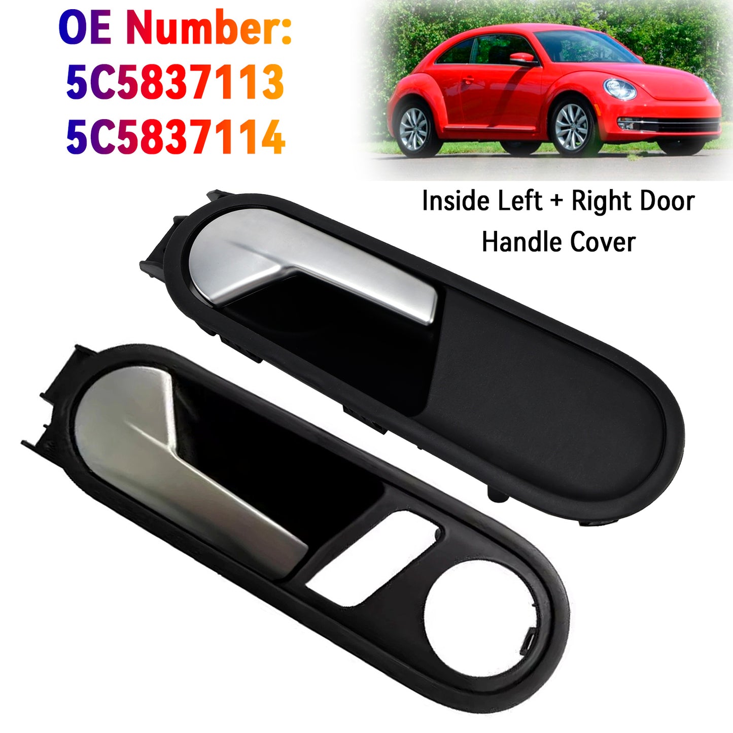 Left + Right Door Handle Cover 5C5837113 5C5837114 For VW Beetle 2012-2014